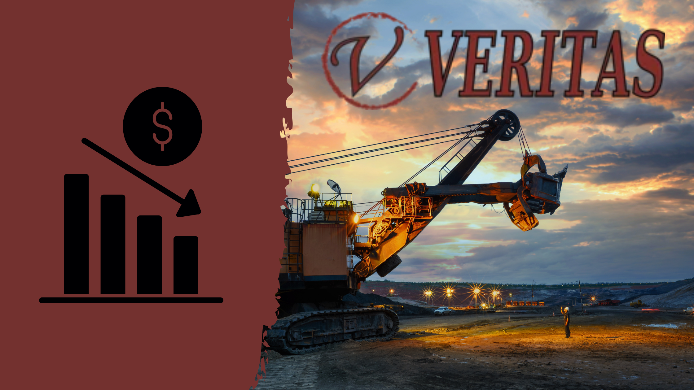 A graphic symbolizing depreciation next to a picture of construction equipment 