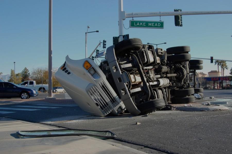 Picture of a disabled truck 